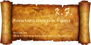 Konstantinovics Fanni névjegykártya